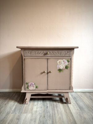 'Dusty Rose' - Oudroze kastje met bloemen transfer B65xD35xH64 cm - Afbeelding 11