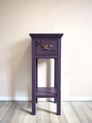 'Gilded Grove' - Donkerpaarse plantentafel met bloemen B31xD31xH82 cm - Afbeelding 4