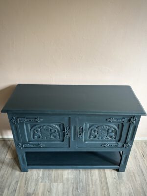 'Indigo Mist' - Donkerblauw koloniaal dressoir B99,5xD40xH70 cm - Afbeelding 10